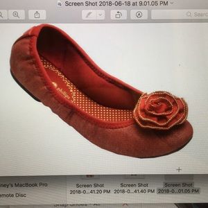 Red lindsay phillips ballet flats size 7.5